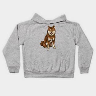 Finnish Lapphund Dog | Chocolate and Tan Kids Hoodie